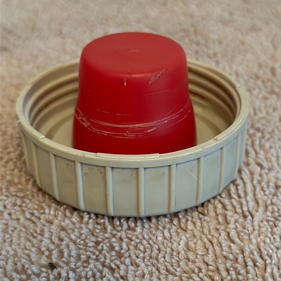 Vintage Thermos Pea Green/Cream Insulated Glass Insulated Travel Bottle - Picture 9 of 13